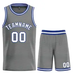 Dark Gray White-Royal Classic Bull Sets Basketball Jersey