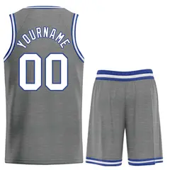 Dark Gray White-Royal Classic Bull Sets Basketball Jersey 2