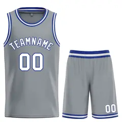 Dark Gray White-Royal Classic Bull Sets Basketball Jersey