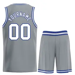 Dark Gray White-Royal Classic Bull Sets Basketball Jersey 2