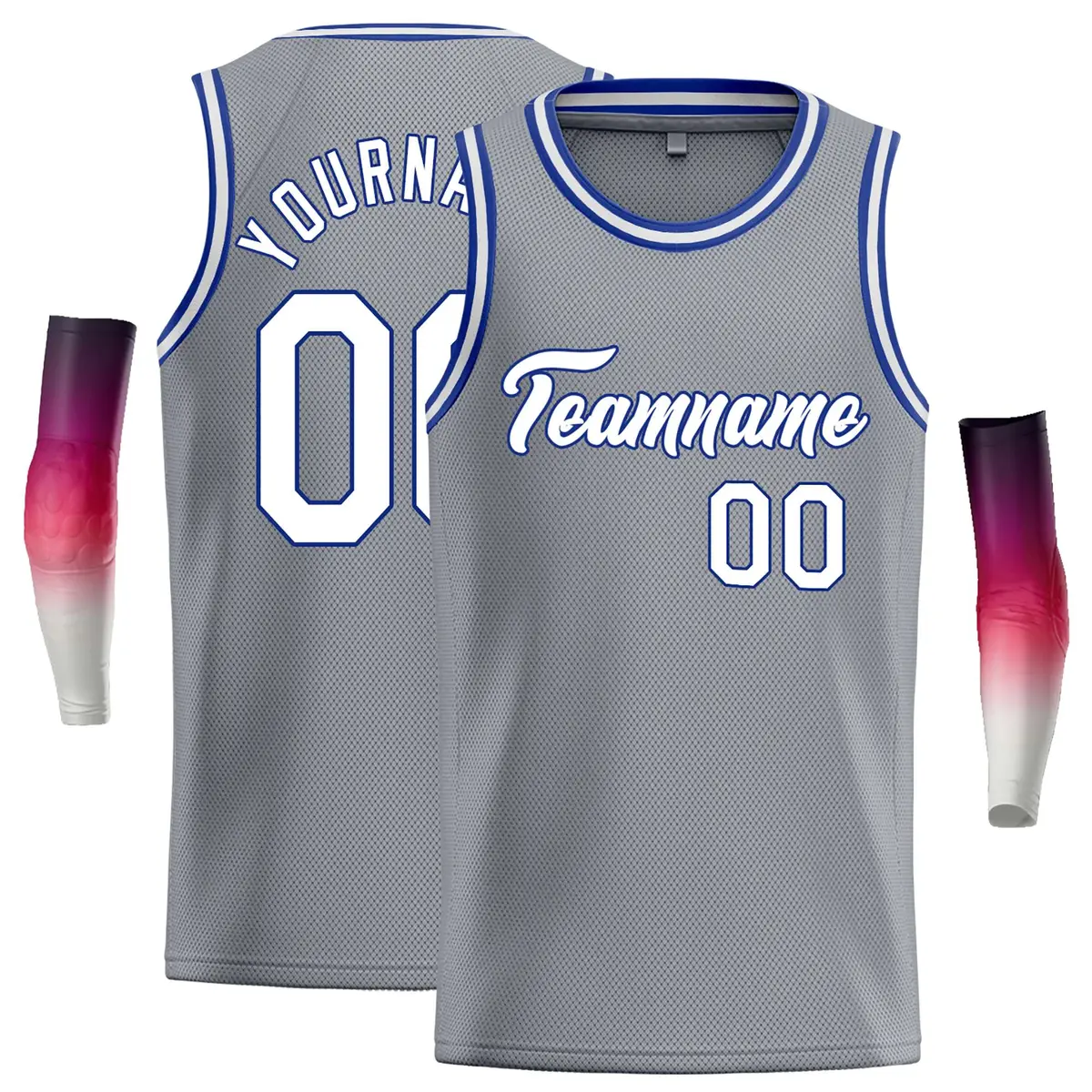 Dark Gray White-Royal Classic Casual Basketball Jersey