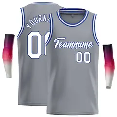 Dark Gray White-Royal Classic Casual Basketball Jersey