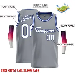 Dark Gray White-Royal Classic Casual Basketball Jersey 2