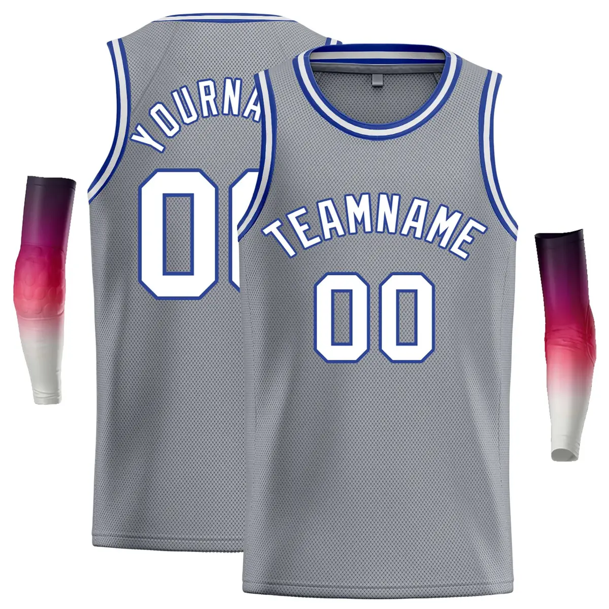 Dark Gray White-Royal Classic Casual Basketball Jersey