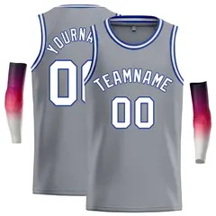 Dark Gray White-Royal Classic Casual Basketball Jersey