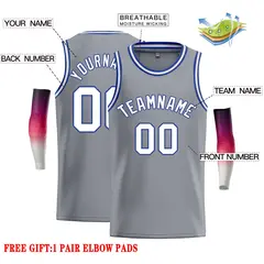 Dark Gray White-Royal Classic Casual Basketball Jersey 2