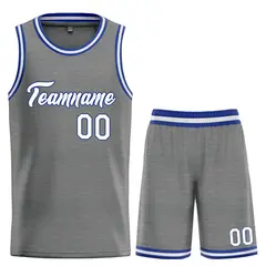 Dark Gray White-Royal Heal Basketball Jersey Uniform Set