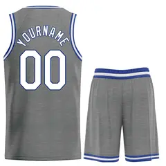 Dark Gray White-Royal Heal Basketball Jersey Uniform Set 2