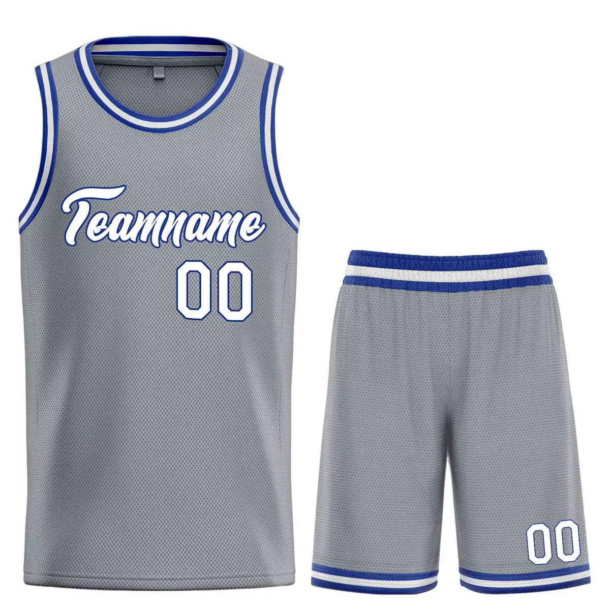 Dark Gray White-Royal Heal Basketball Jersey Uniform Set