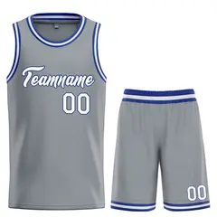 Dark Gray White-Royal Heal Basketball Jersey Uniform Set