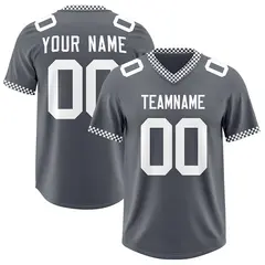 Dark Gray White Square Neckline Football Jersey 1