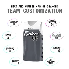Dark Gray White Star Pattern Basketball Jersey 4