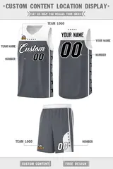 Dark Gray White Star Pattern Basketball Jersey 5