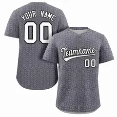 Dark Gray White Texture Graffiti Baseball Jersey