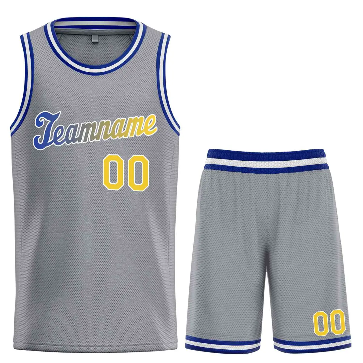Dark Gray Yellow-White Classic Basketball Uniform Jersey