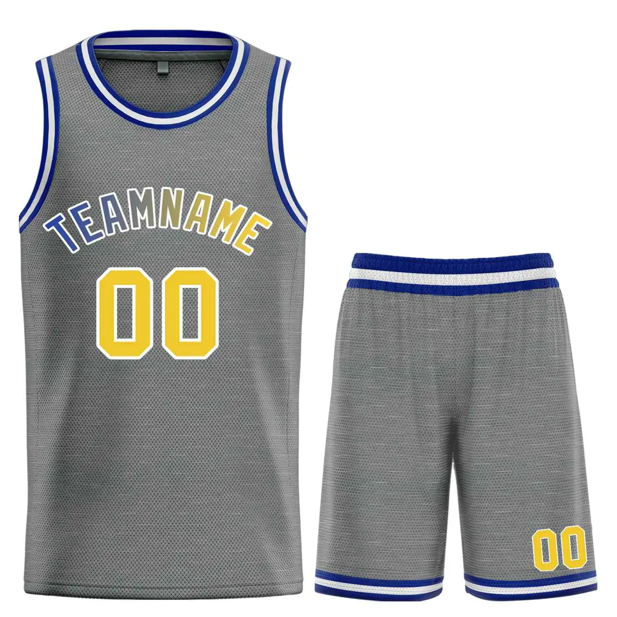 Dark Gray Yellow-White Classic Bull Sets Basketball Jersey