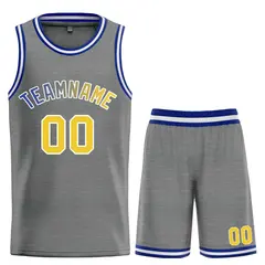 Dark Gray Yellow-White Classic Bull Sets Basketball Jersey