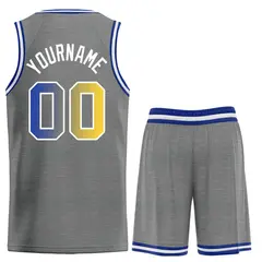 Dark Gray Yellow-White Classic Bull Sets Basketball Jersey 2