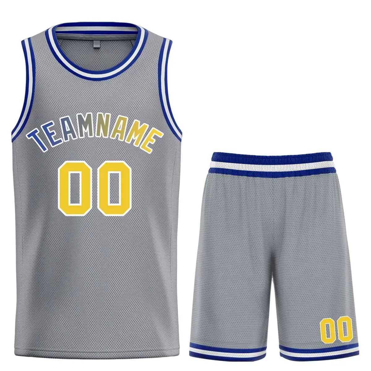 Dark Gray Yellow-White Classic Bull Sets Basketball Jersey