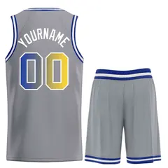 Dark Gray Yellow-White Classic Bull Sets Basketball Jersey 2