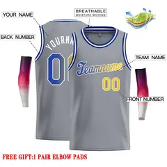 Dark Gray Yellow-White Classic Casual Basketball Jersey 2