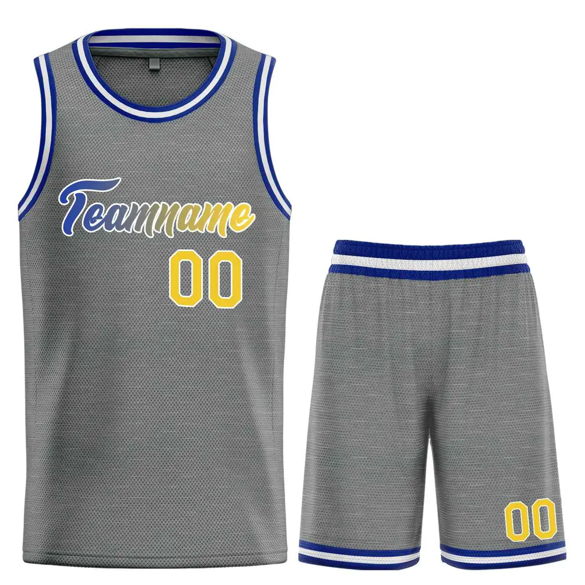 Dark Gray Yellow-White Heal Basketball Jersey Uniform Set