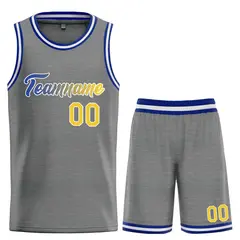 Dark Gray Yellow-White Heal Basketball Jersey Uniform Set
