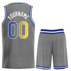 Dark Gray Yellow-White Heal Basketball Jersey Uniform Set 2