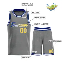 Dark Gray Yellow-White Heal Basketball Jersey Uniform Set 3