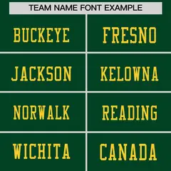 Dark Green Gold Sequin Lettering Football Jersey 3