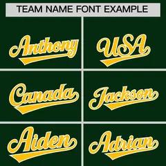 Dark Green Gold White Raglan Varsity Full-Snap Letterman Jacket 4