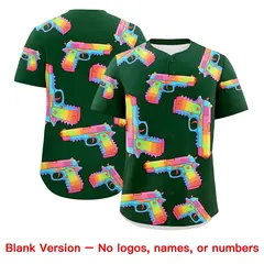 Dark Green Orange Sugar-Coated Firepower Graffiti Baseball Jersey 4