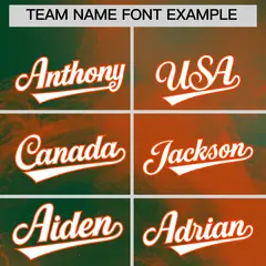 Dark Green Orange White Skeleton Graffiti Baseball Jersey 3
