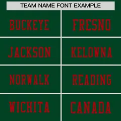 Dark Green Red Sequin Lettering Stretch Football Jersey 3