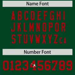 Dark Green Red Sequin Lettering Stretch Football Jersey 4