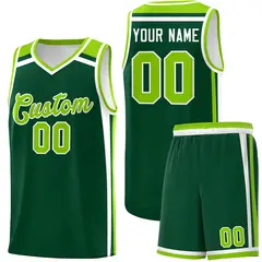 Dark Green White Neon Green Charge Series Basketball Jersey 1