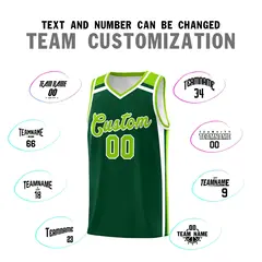 Dark Green White Neon Green Charge Series Basketball Jersey 4