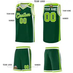 Dark Green White Neon Green Charge Series Basketball Jersey 5