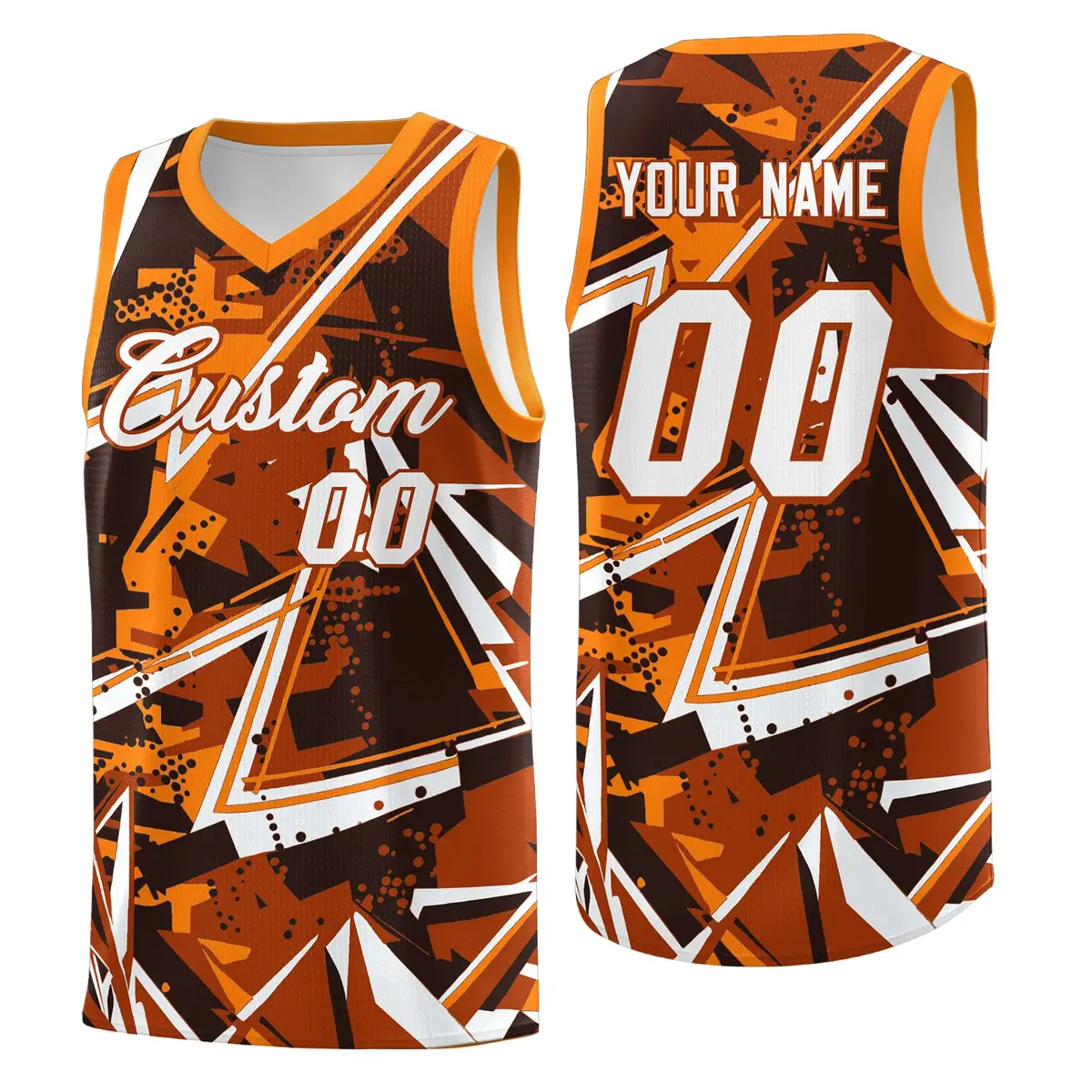Dark Orange Abstract Graffiti Basketball Jersey