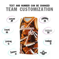 Dark Orange Abstract Graffiti Basketball Jersey 4