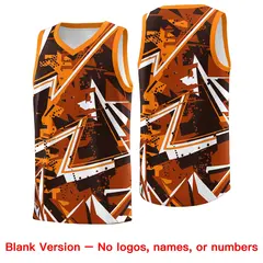 Dark Orange Abstract Graffiti Basketball Jersey 6