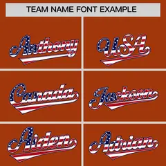 Dark Orange American Flag Design Baseball Jersey 3