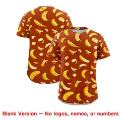 Dark Orange Banana Graffiti Pattern Fashion Baseball Jersey 7
