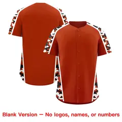 Dark Orange Black Side Camo Baseball Jersey 7