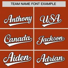Dark Orange Black Thick Stripes Star Pattern Baseball Jersey 3