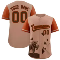 Dark Orange Coffee Raptor Series Raglan Hip Hop Baseball Jersey 1