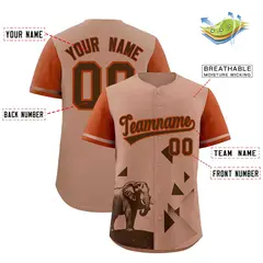 Dark Orange Coffee Raptor Series Raglan Hip Hop Baseball Jersey 2