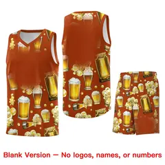 Dark Orange National Beer Day Beer Bubble Basketball Jersey 7