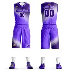 Dark Purple-Purple Gradient Basketball Jersey