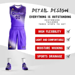 Dark Purple-Purple Gradient Basketball Jersey 2